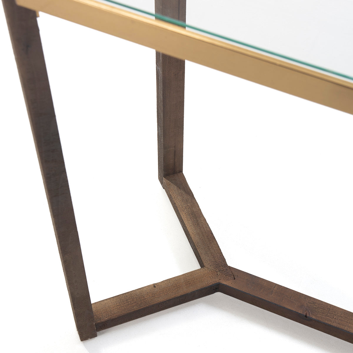 Consola din Sticla cu Suport Metalic Thai Natura