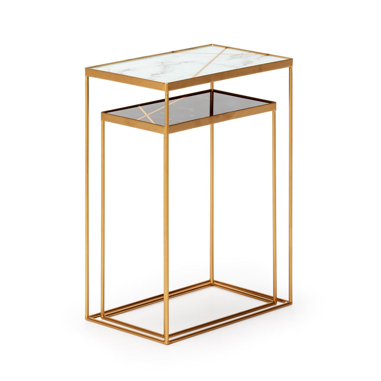 Masa Laterala din Sticla Metal Thai Natura