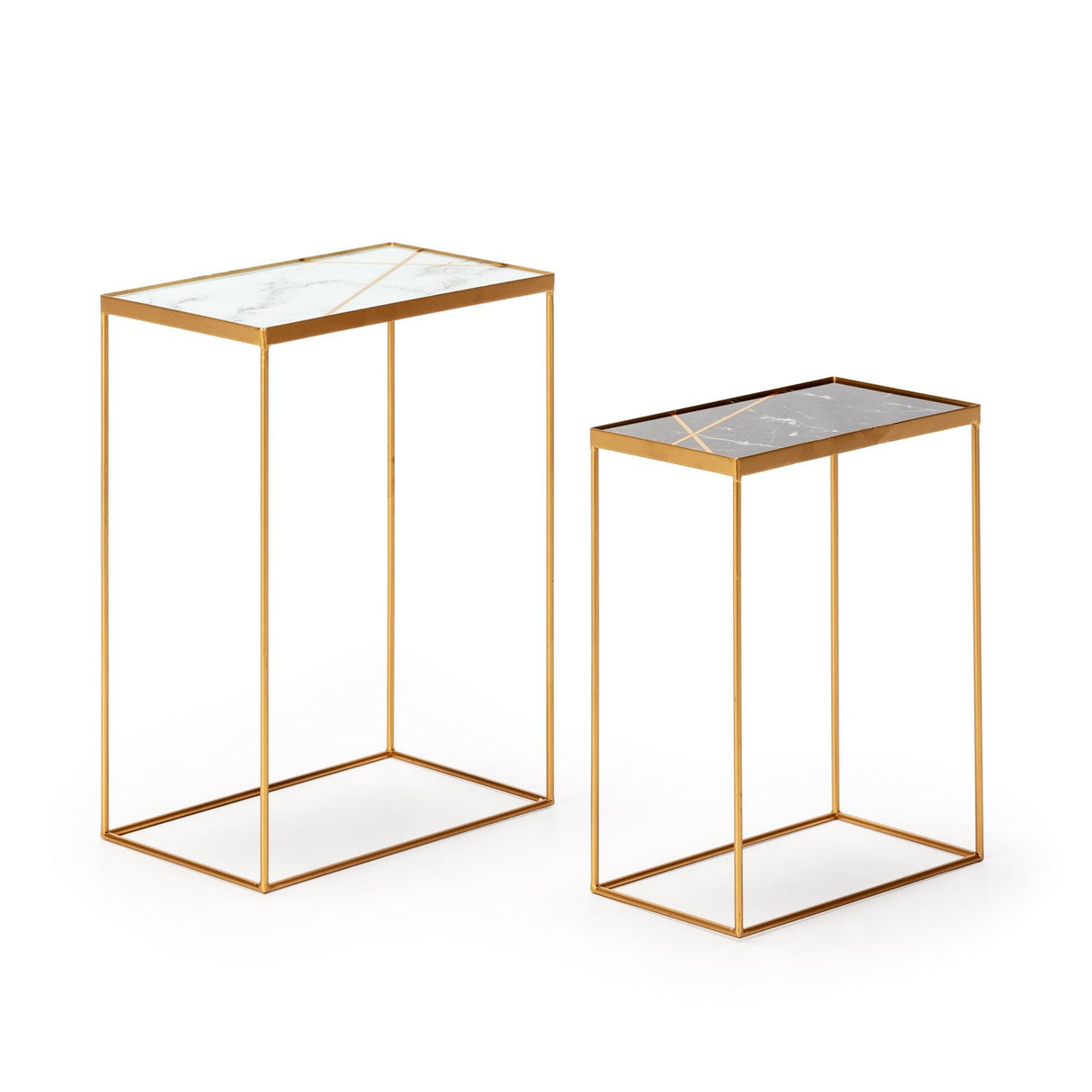 Masa Laterala din Sticla Metal Thai Natura