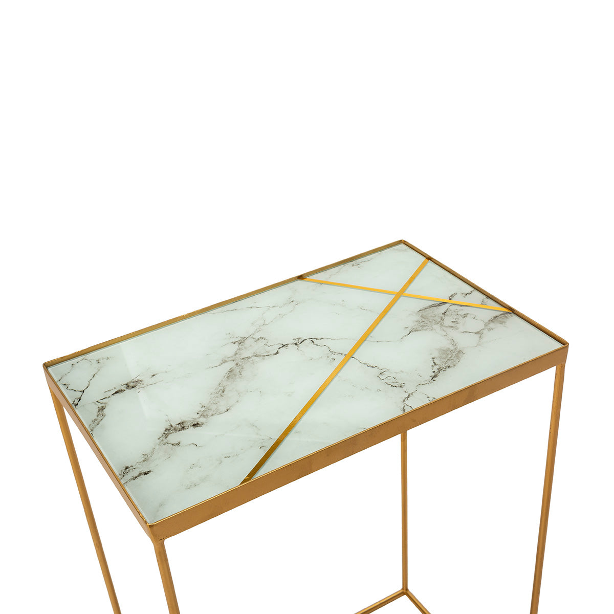 Masa Laterala din Sticla Metal Thai Natura