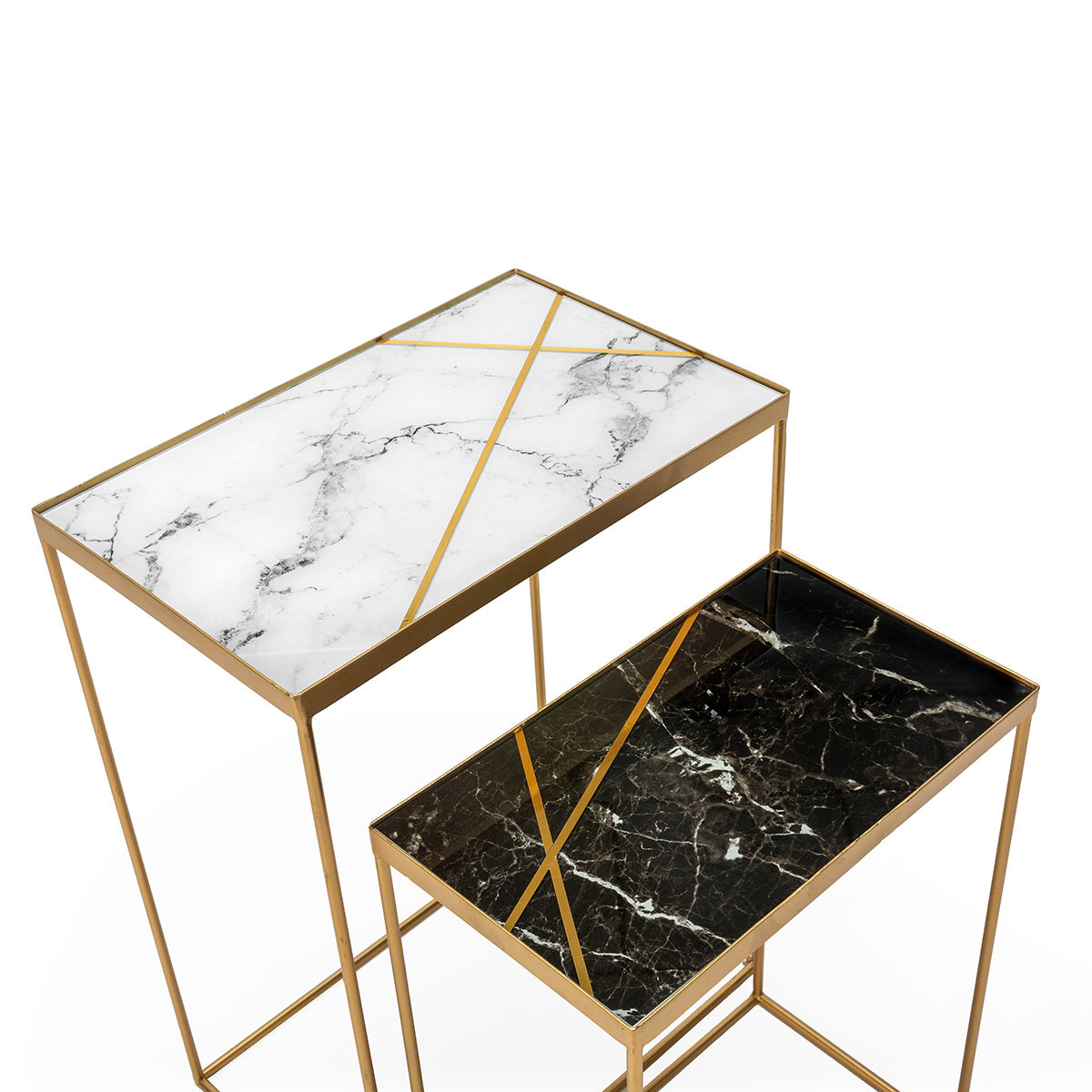 Masa Laterala din Sticla Metal Thai Natura