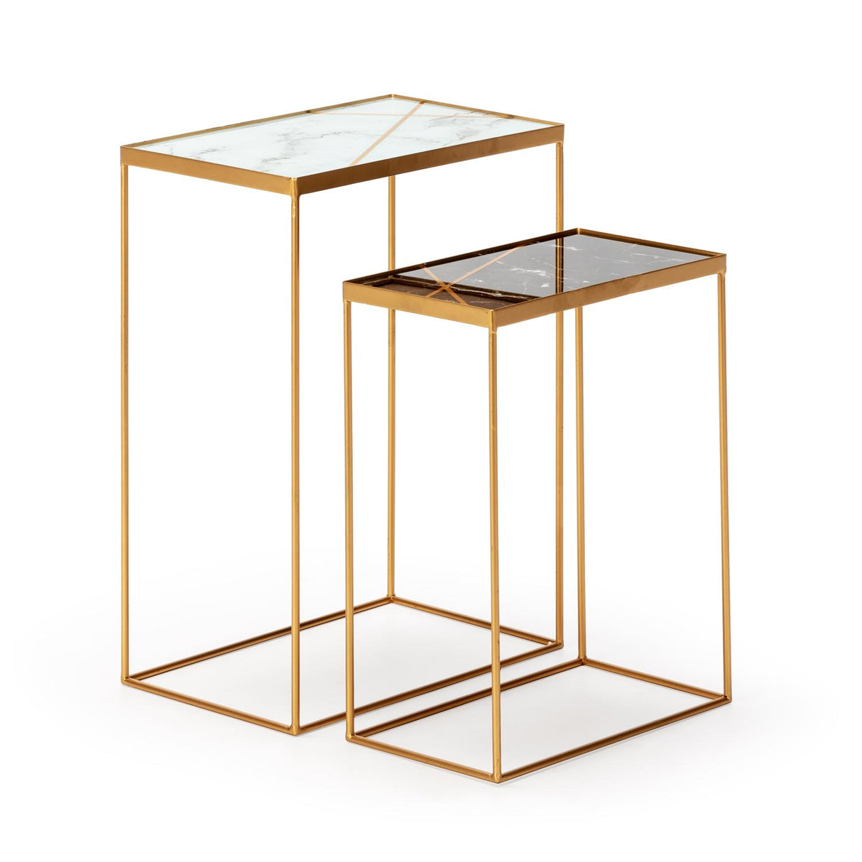 Masa Laterala din Sticla Metal Thai Natura