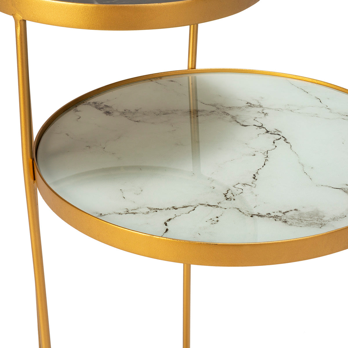 Masa Laterala din Sticla Securizata cu Structura Metalica Thai Natura