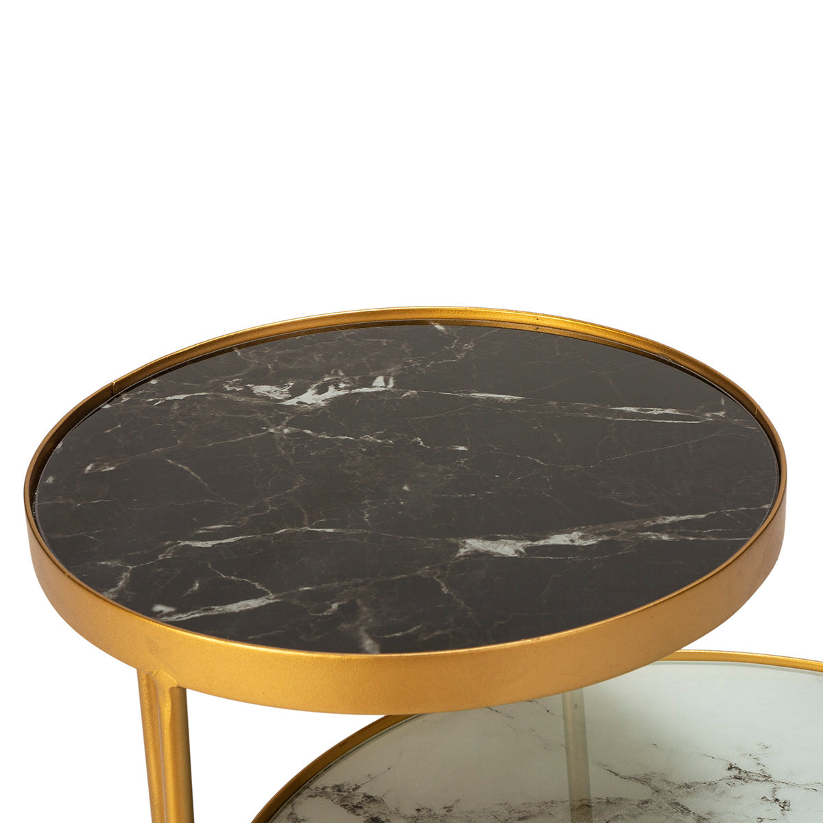 Masa Laterala din Sticla Securizata cu Structura Metalica Thai Natura