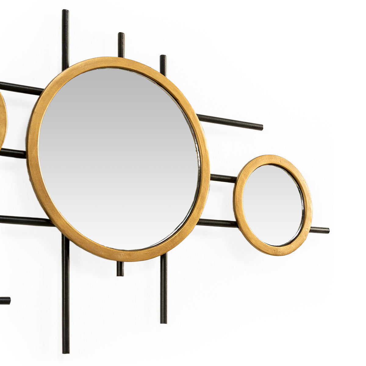 Sculptura din Metal Oglinda Modern Culori Negru Auriu Thai Natura