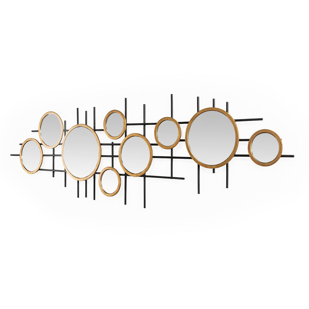 Sculptura din Metal Oglinda Modern Culori Negru Auriu Thai Natura