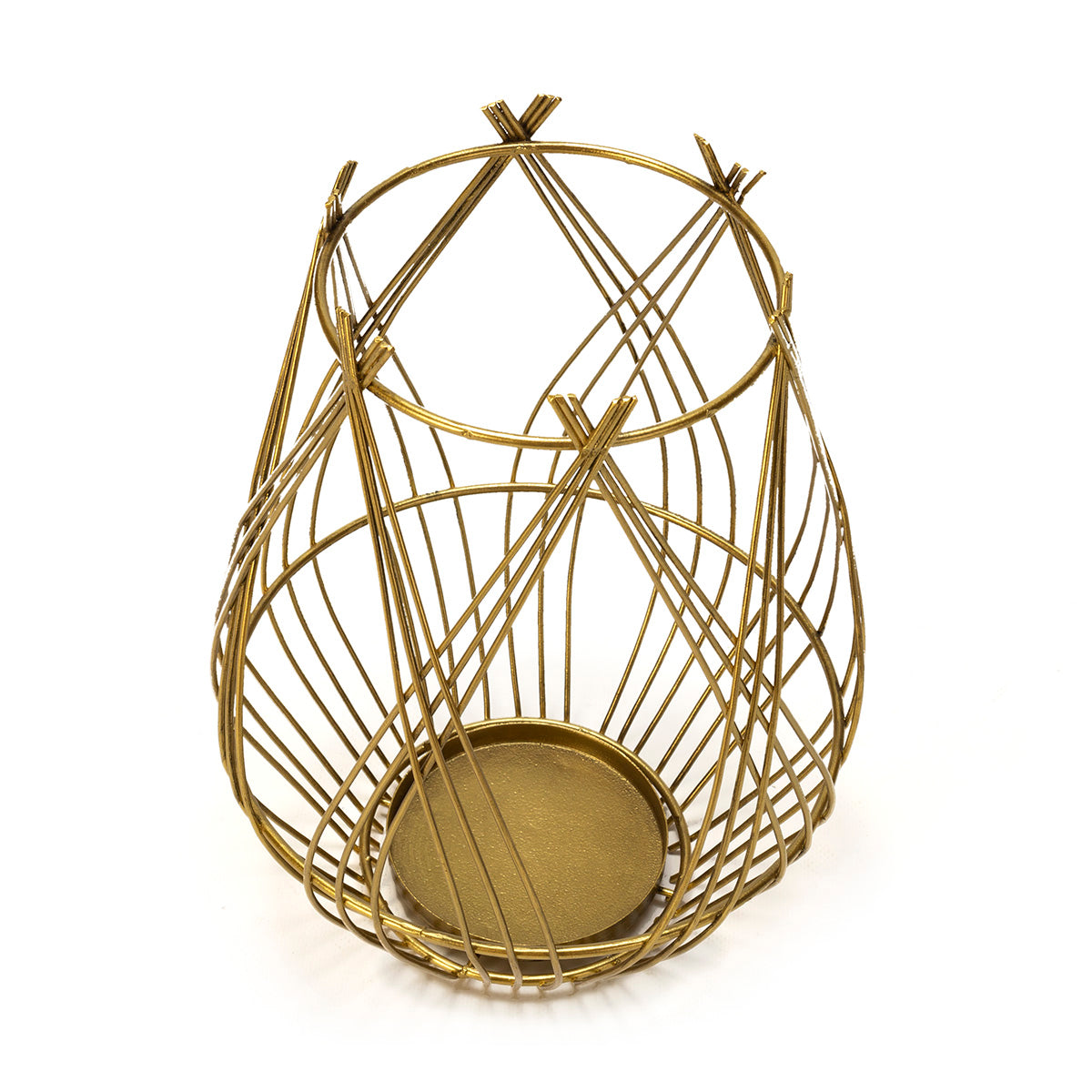 Suport de Lumanari din Metal Auriu Thai Natura