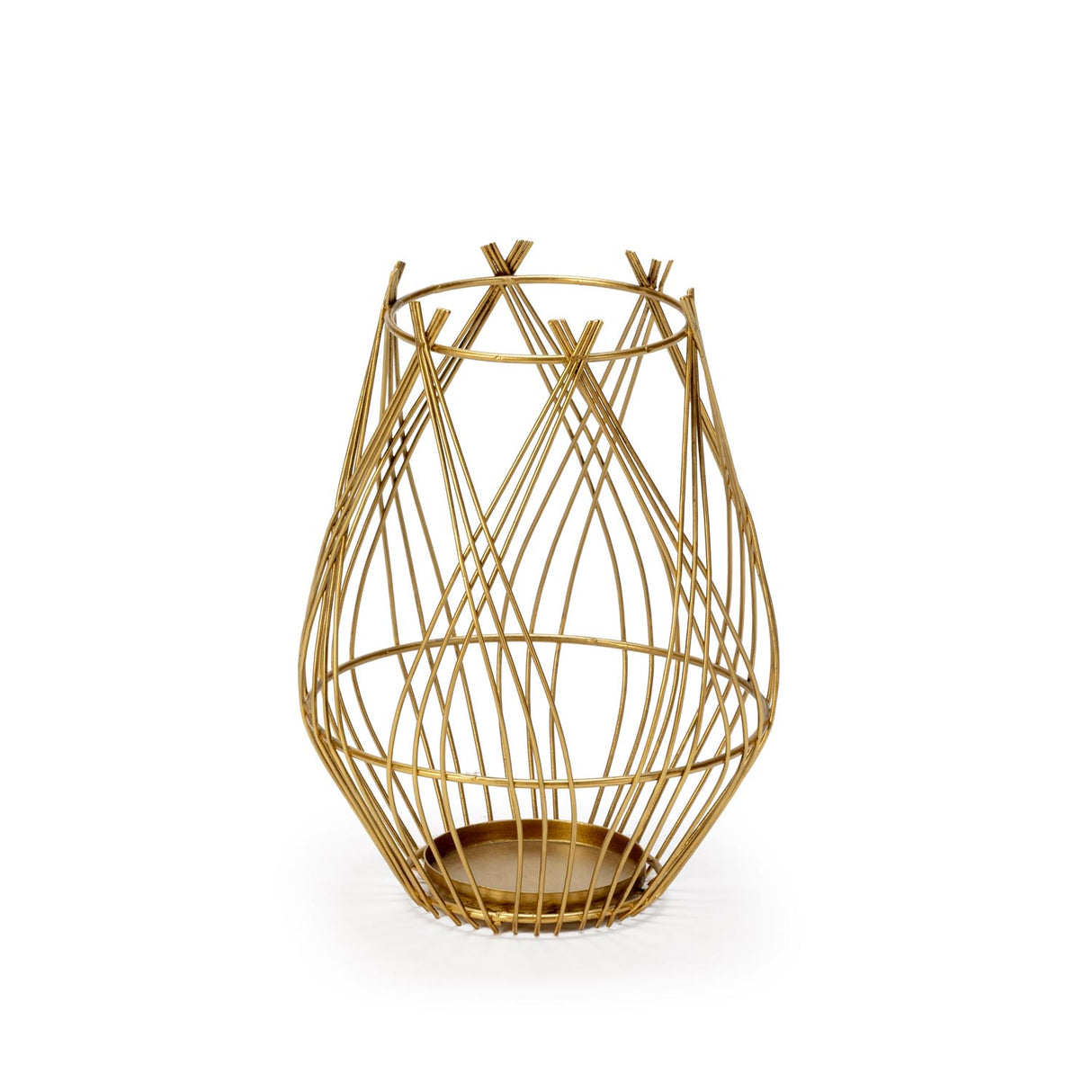 Suport Lumanari din Metal Auriu Thai Natura