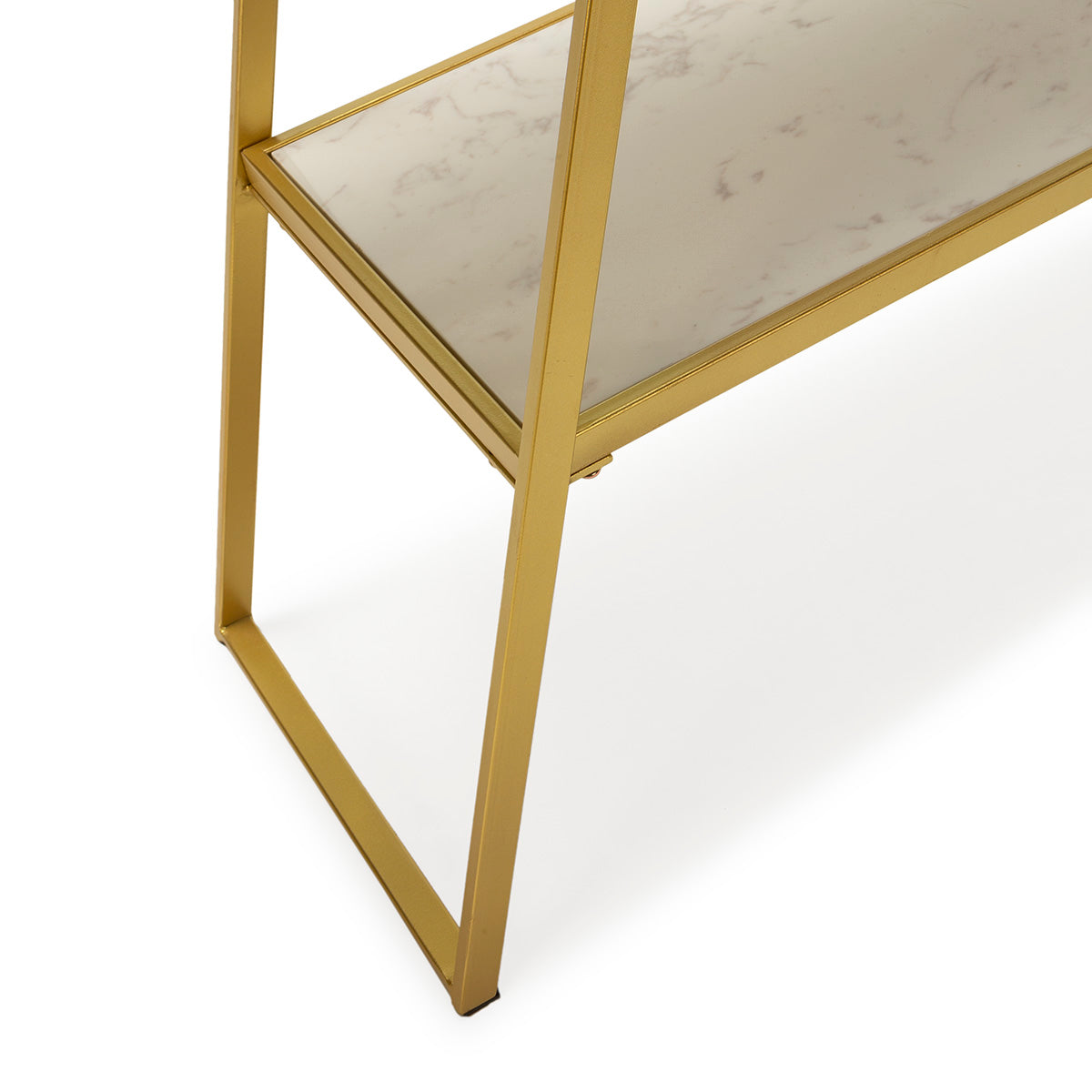 Consola din Metal Marmura cu Finisaj Auriu Alb Thai Natura