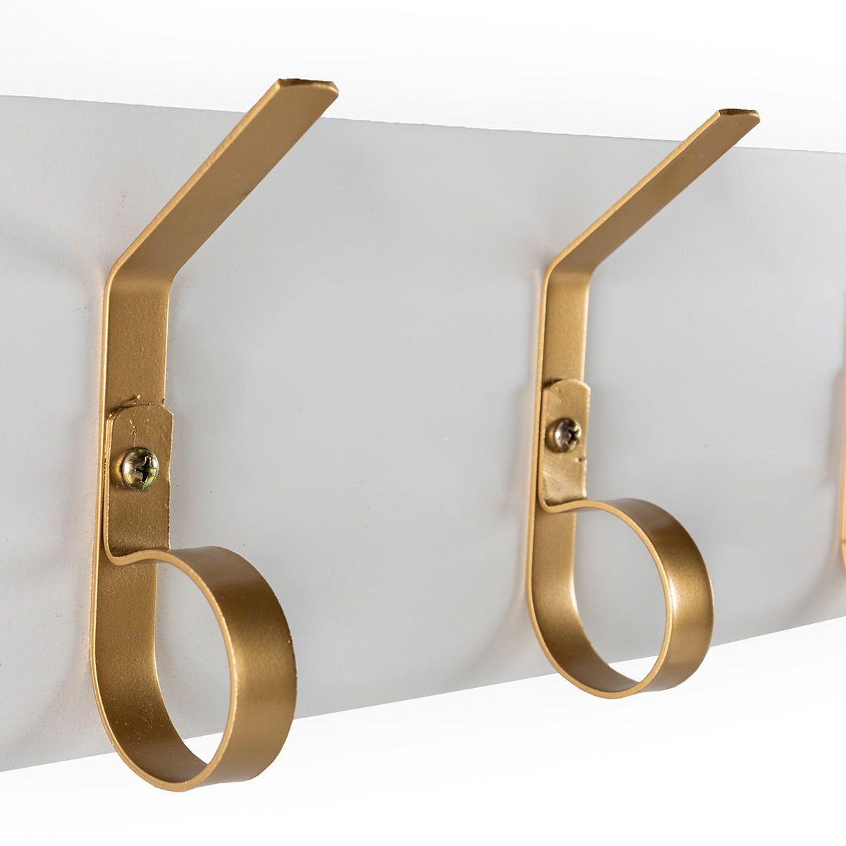 Cuier din Lemn Metal Alb Auriu Thai Natura