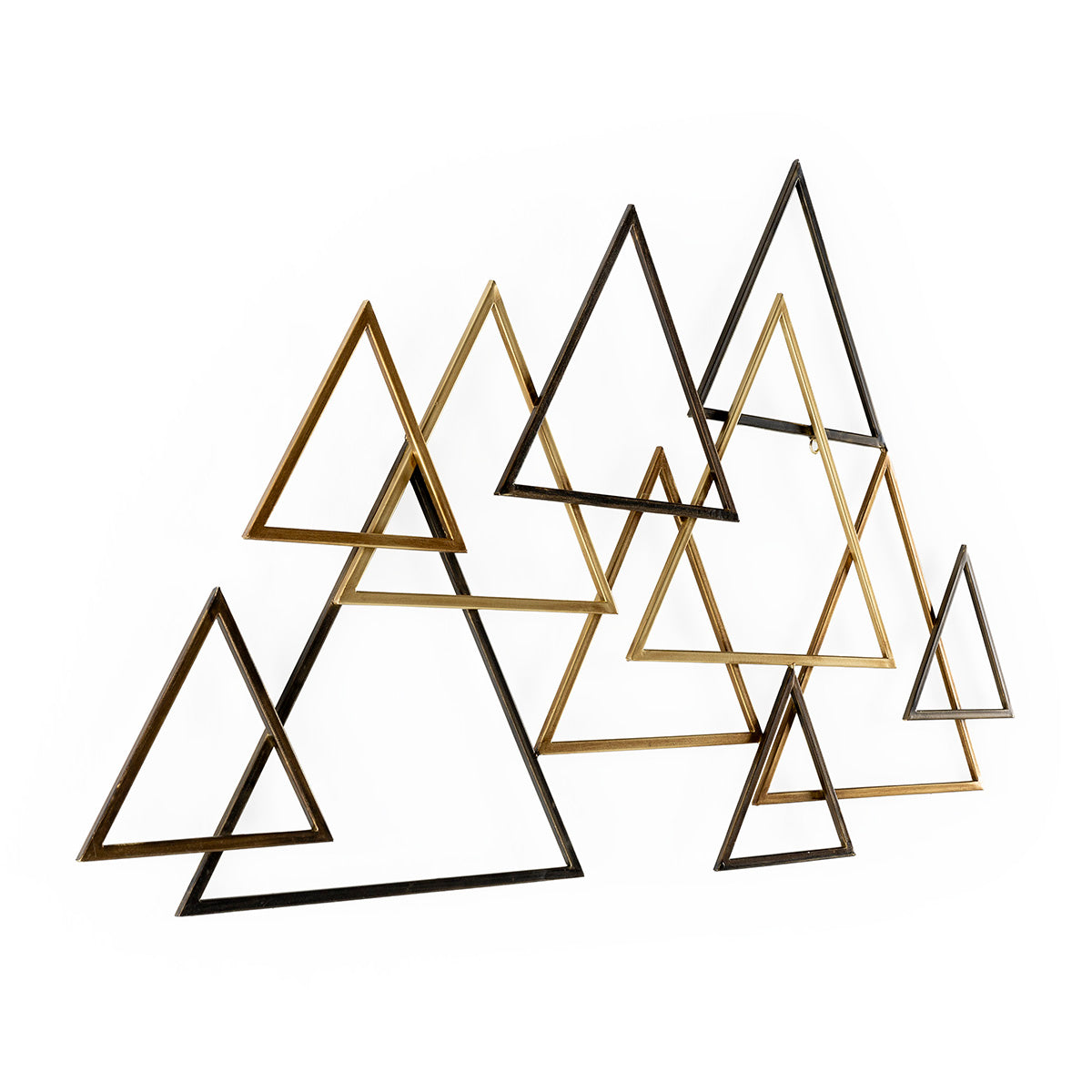 Sculptura Moderna din Metal cu Culori Aurie Negru Cupru Thai Natura