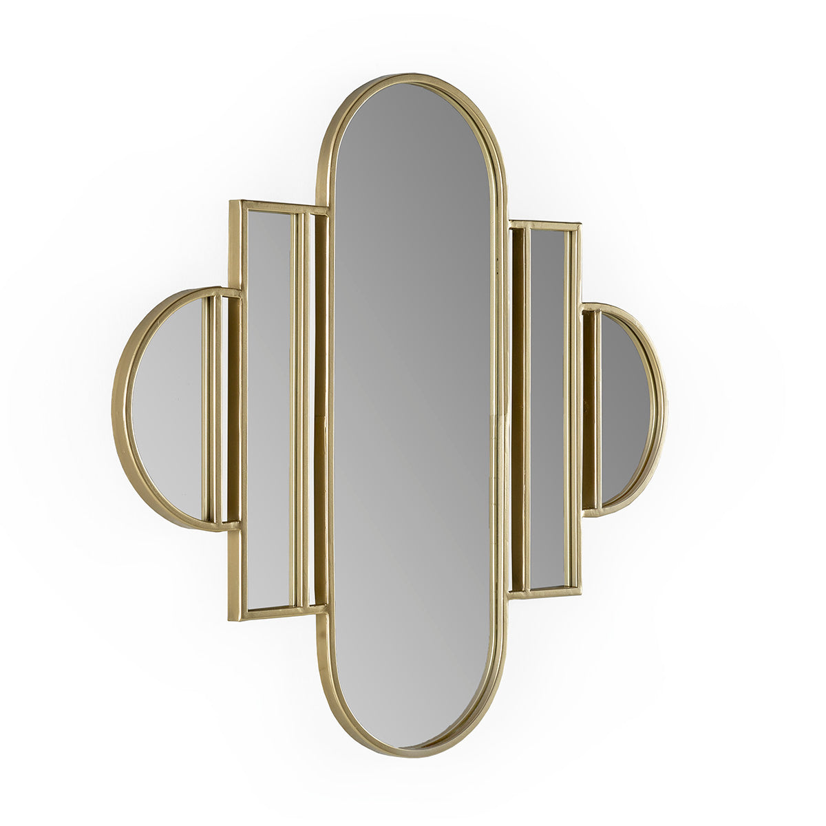 Oglinda cu Rama din Metal Auriu Thai Natura