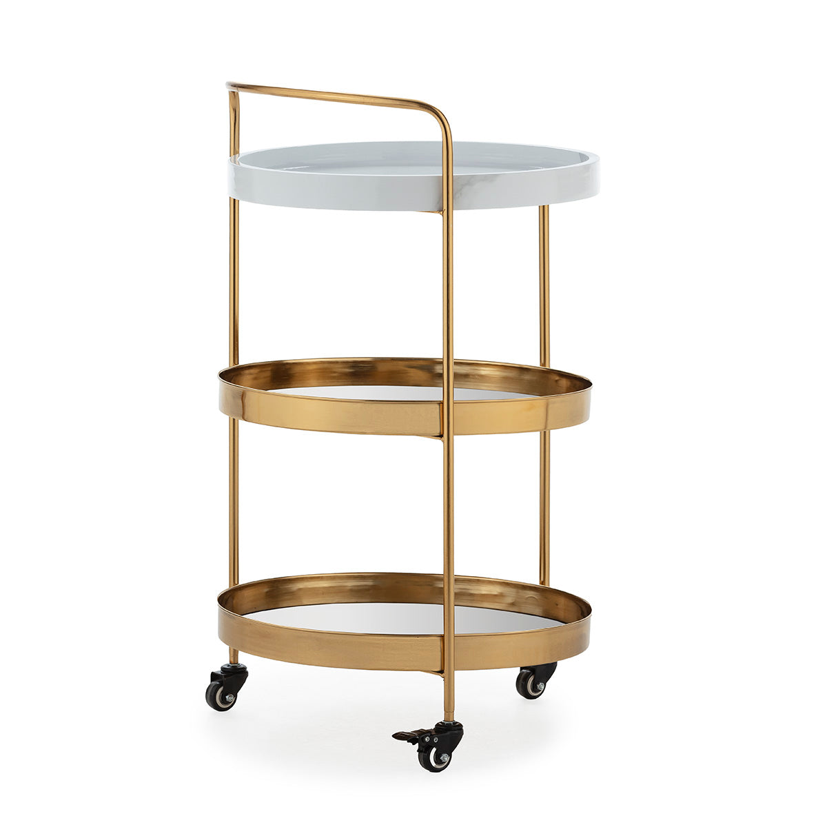 Carucior Bucatarie din Metal Marmura cu Finisare Aurie Thai Natura