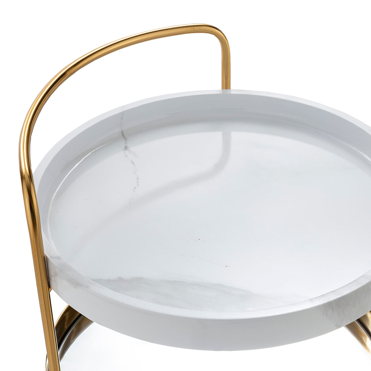 Carucior Bucatarie din Metal Marmura cu Finisare Aurie Thai Natura