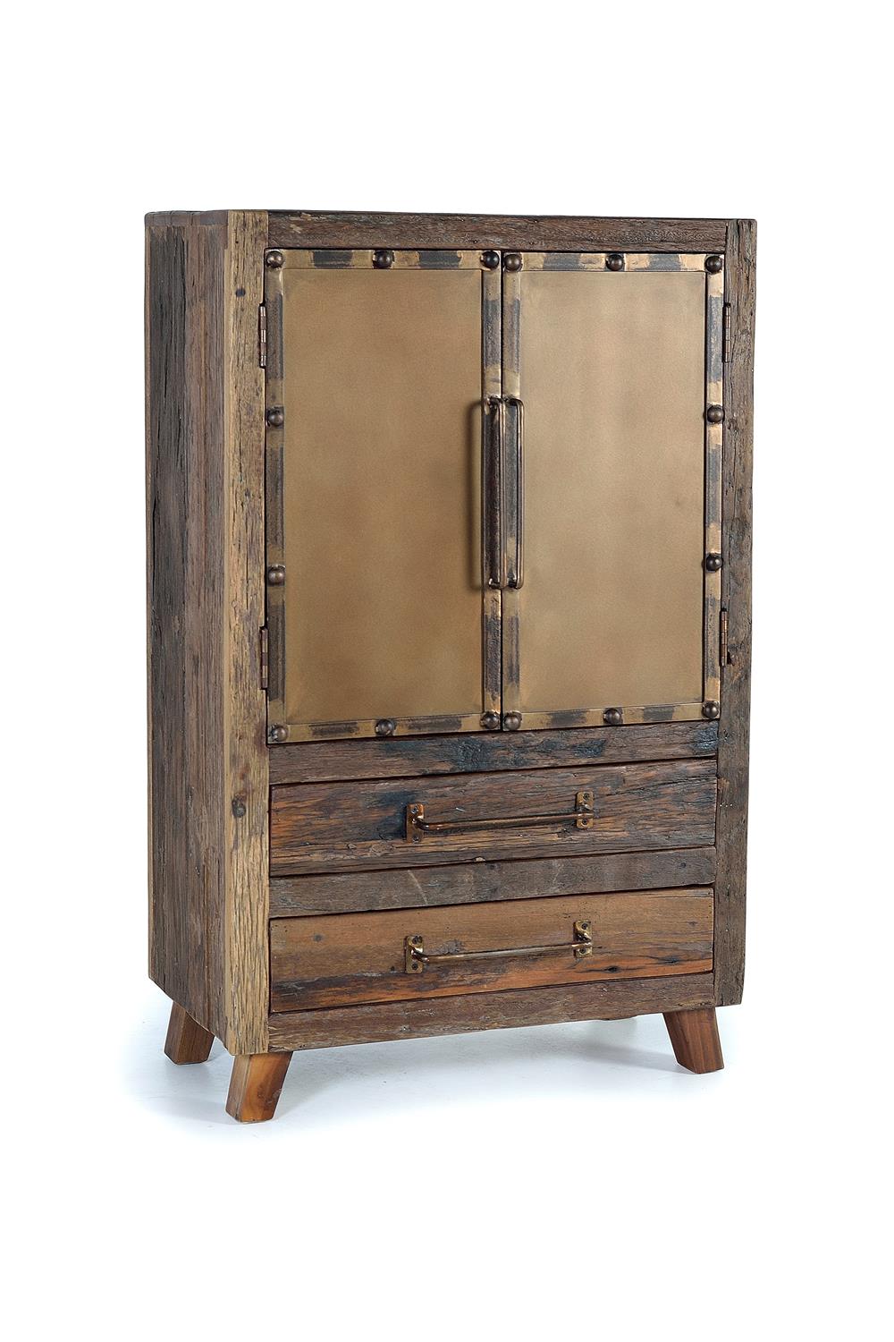 Dulap din Lemn Recuperat cu Doua Usi si Doua Sertare Giner y Colomer