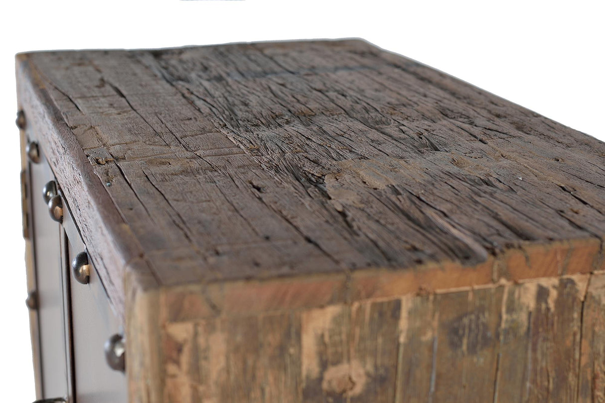 Dulap din Lemn Recuperat cu Doua Usi si Doua Sertare Giner y Colomer