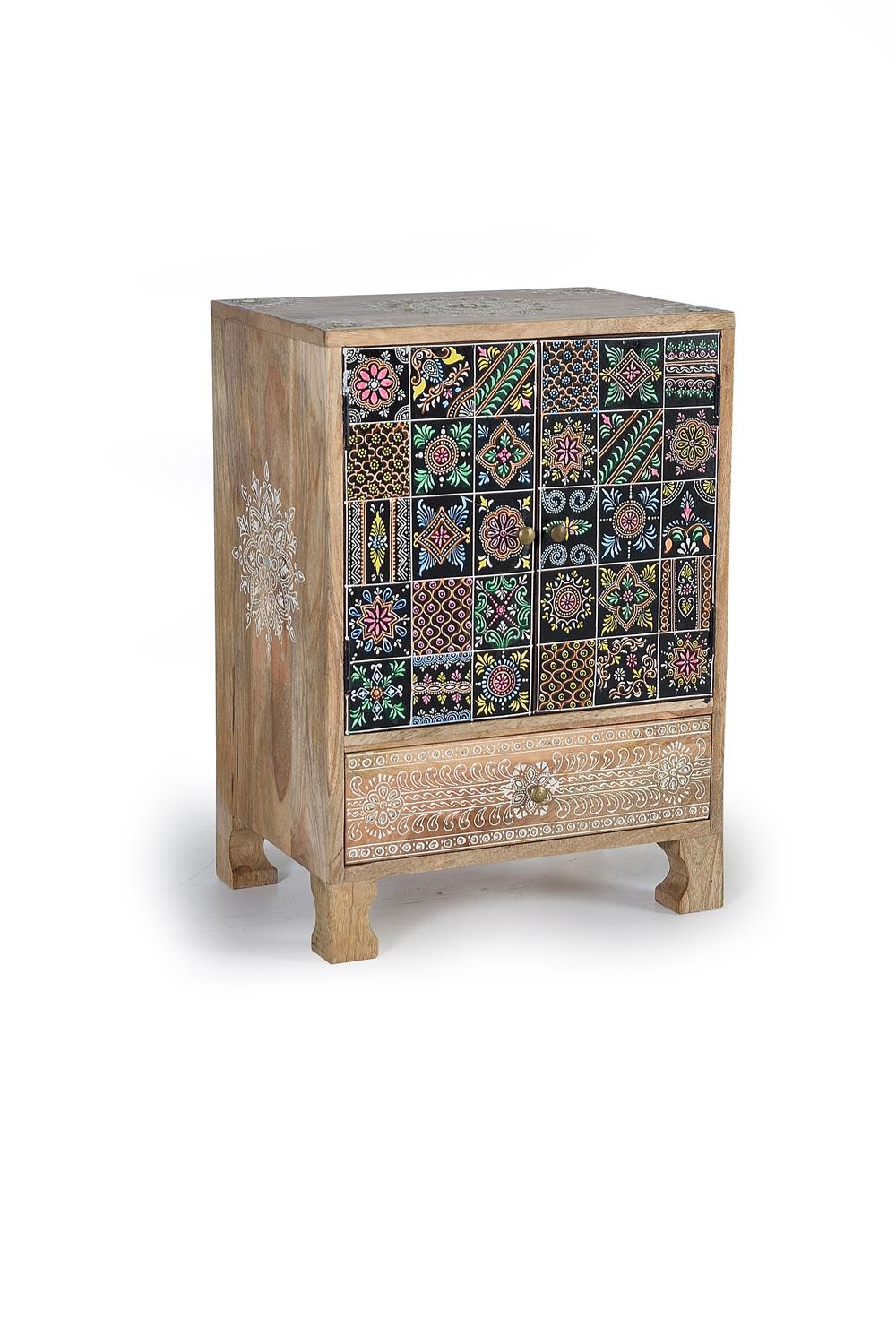 Noptiera din Lemn de Mango Pictata Manual Giner y Colomer