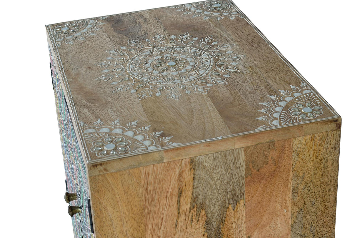 Noptiera din Lemn de Mango Pictata Manual Giner y Colomer