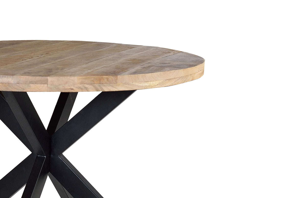 Masa Dining din Lemn de Acacia cu Picioare Metalice Giner y Colomer