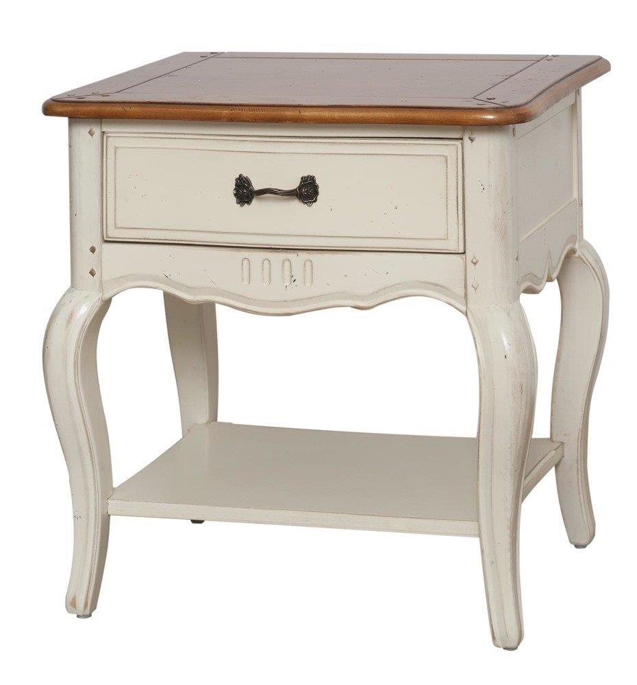 Noptiera Provence cu Picioare Sculptate si Manere Bronz Livin Hill