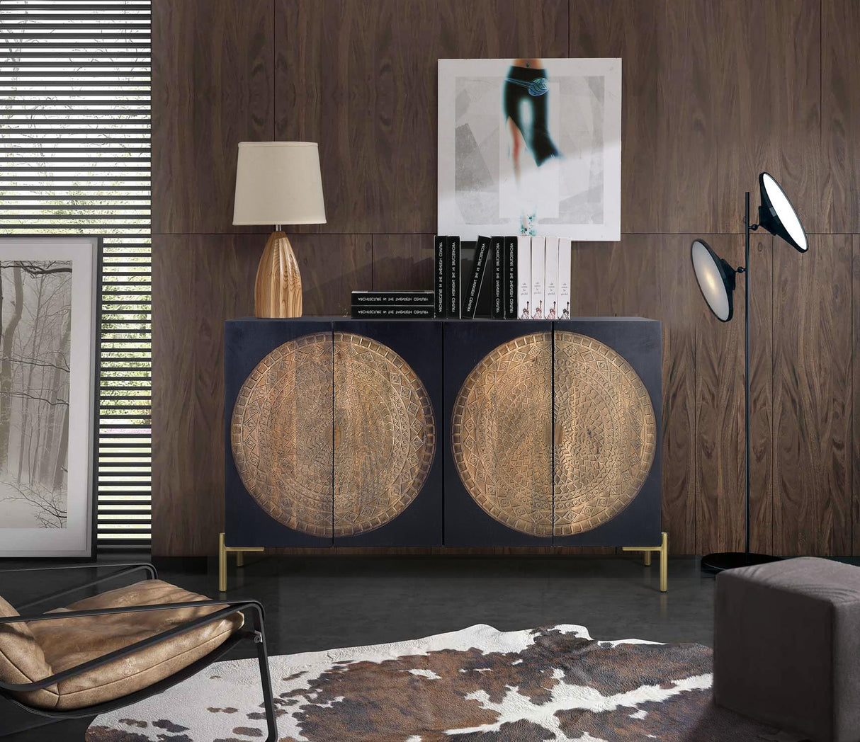 Comoda din Lemn de Mango cu Baza Metalica Giner y Colomer