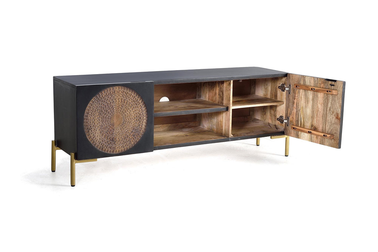 Comoda TV din Lemn de Mango cu Baza Metalica Giner y Colomer