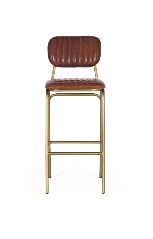 Scaun Bar Industrial Tapitat in Piele cu Cadru Metalic Giner y Colomer