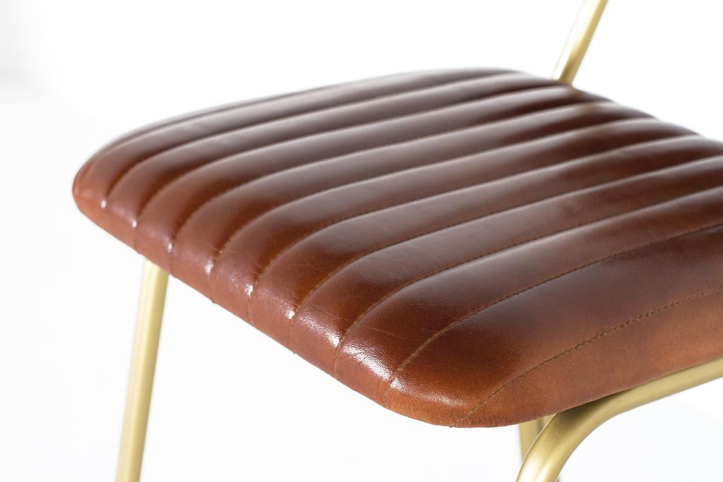 Scaun Bar Industrial Tapitat in Piele cu Cadru Metalic Giner y Colomer