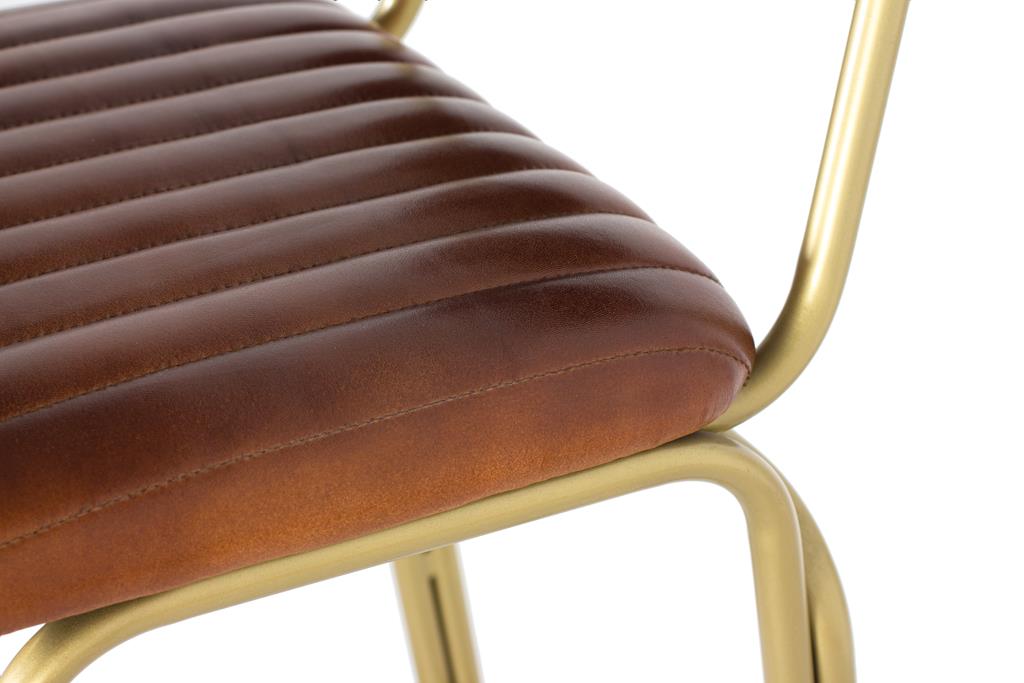 Scaun Bar Industrial Tapitat in Piele cu Cadru Metalic Giner y Colomer