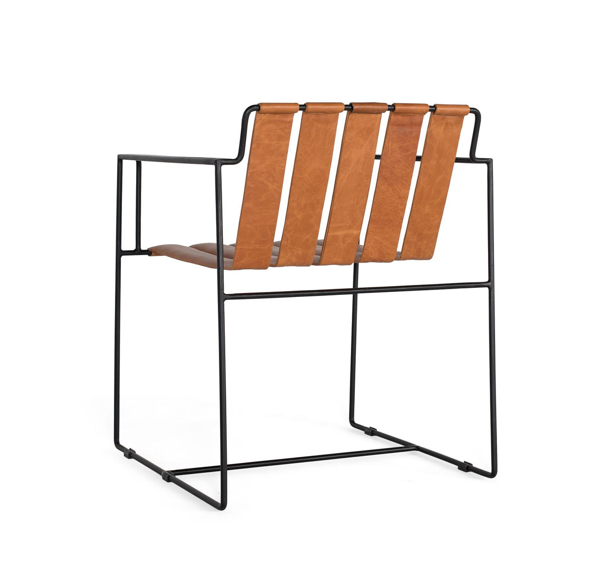 Scaun Tapitat cu Piele Maro si Structura Metalica Giner y Colomer