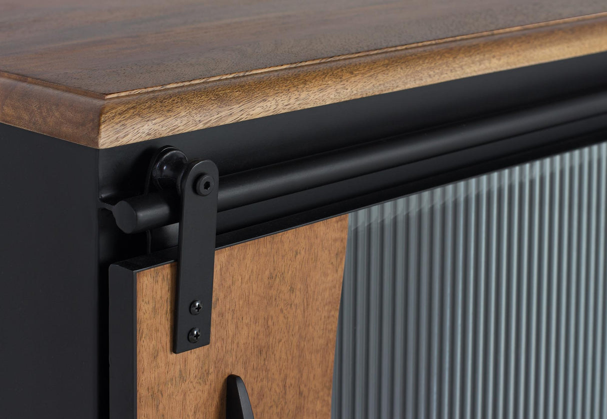 Comoda TV din Lemn de Mango cu Usa Glisanta si Metal Giner y Colomer