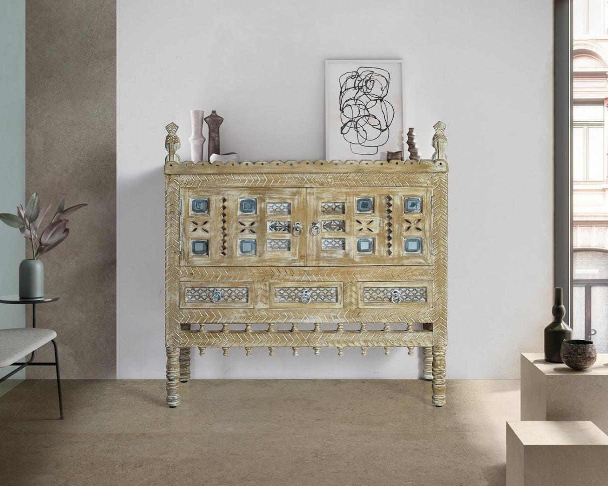 Comoda din Lemn de Mango cu 2 Usi si 3 Sertare Giner y Colomer