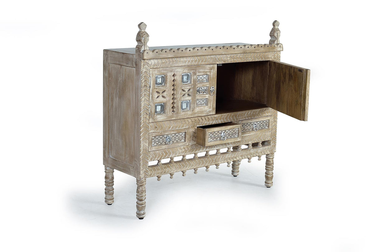 Comoda din Lemn de Mango cu 2 Usi si 3 Sertare Giner y Colomer