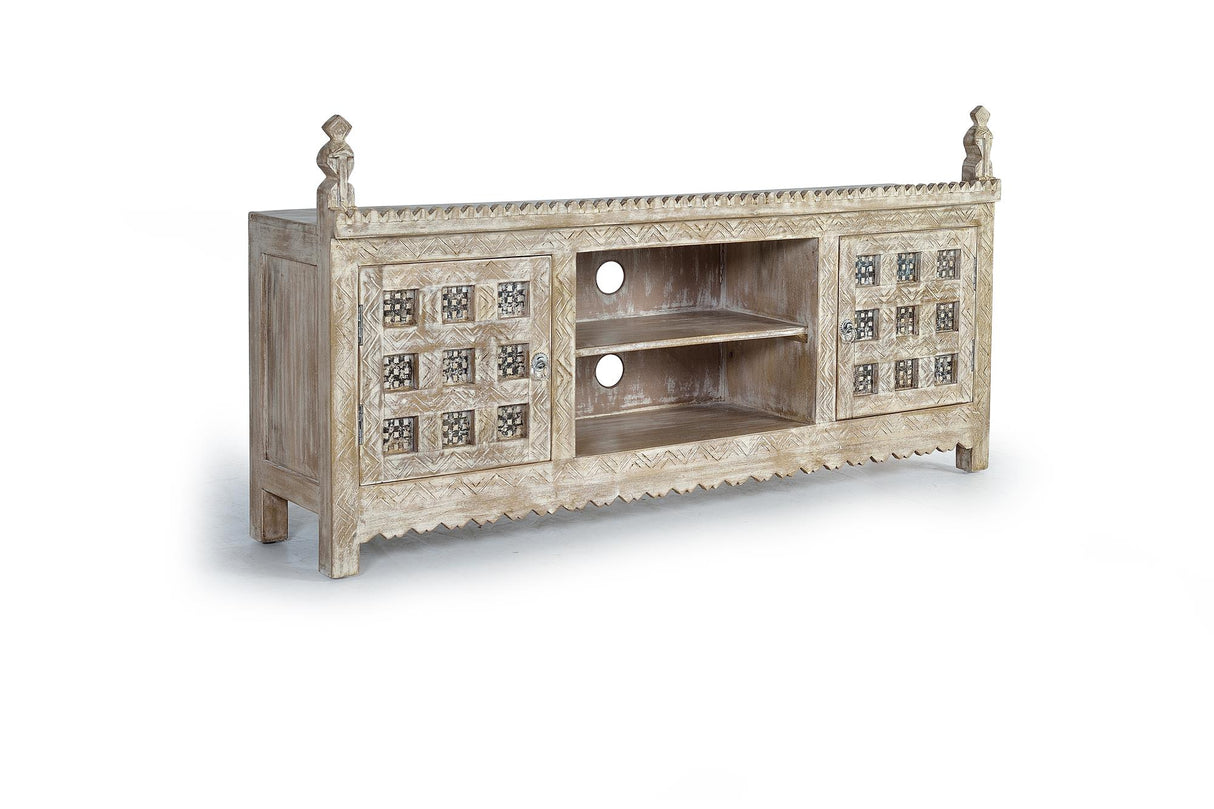 Comoda TV din Lemn de Mango cu 2 Usi si Raft Giner y Colomer