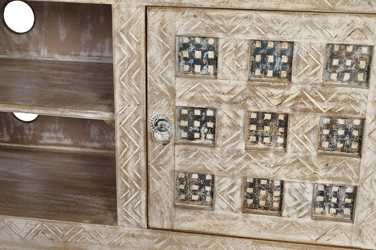 Comoda TV din Lemn de Mango cu 2 Usi si Raft Giner y Colomer