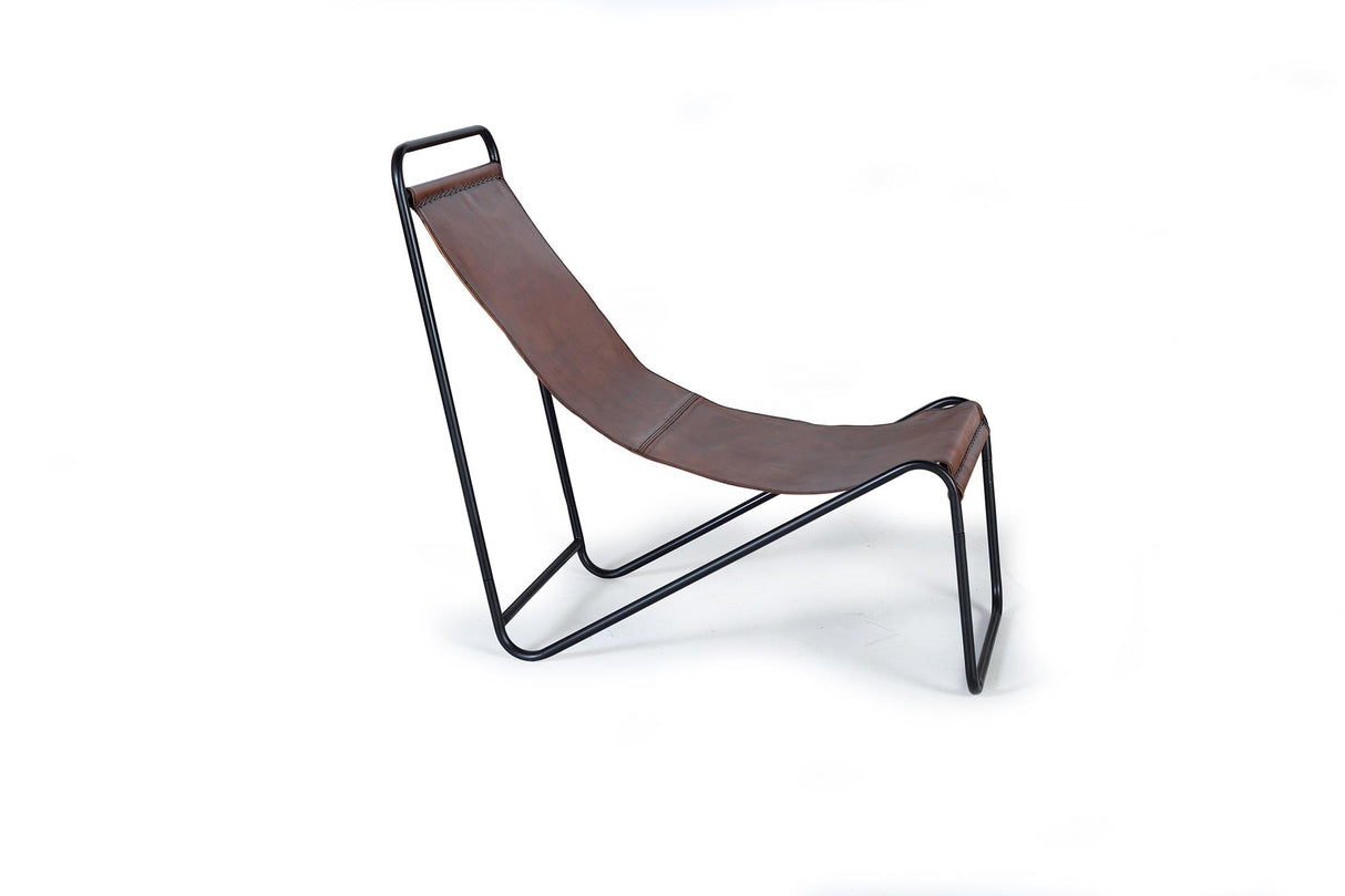 Scaun Tapitat in Piele cu Cadru Metalic Giner y Colomer