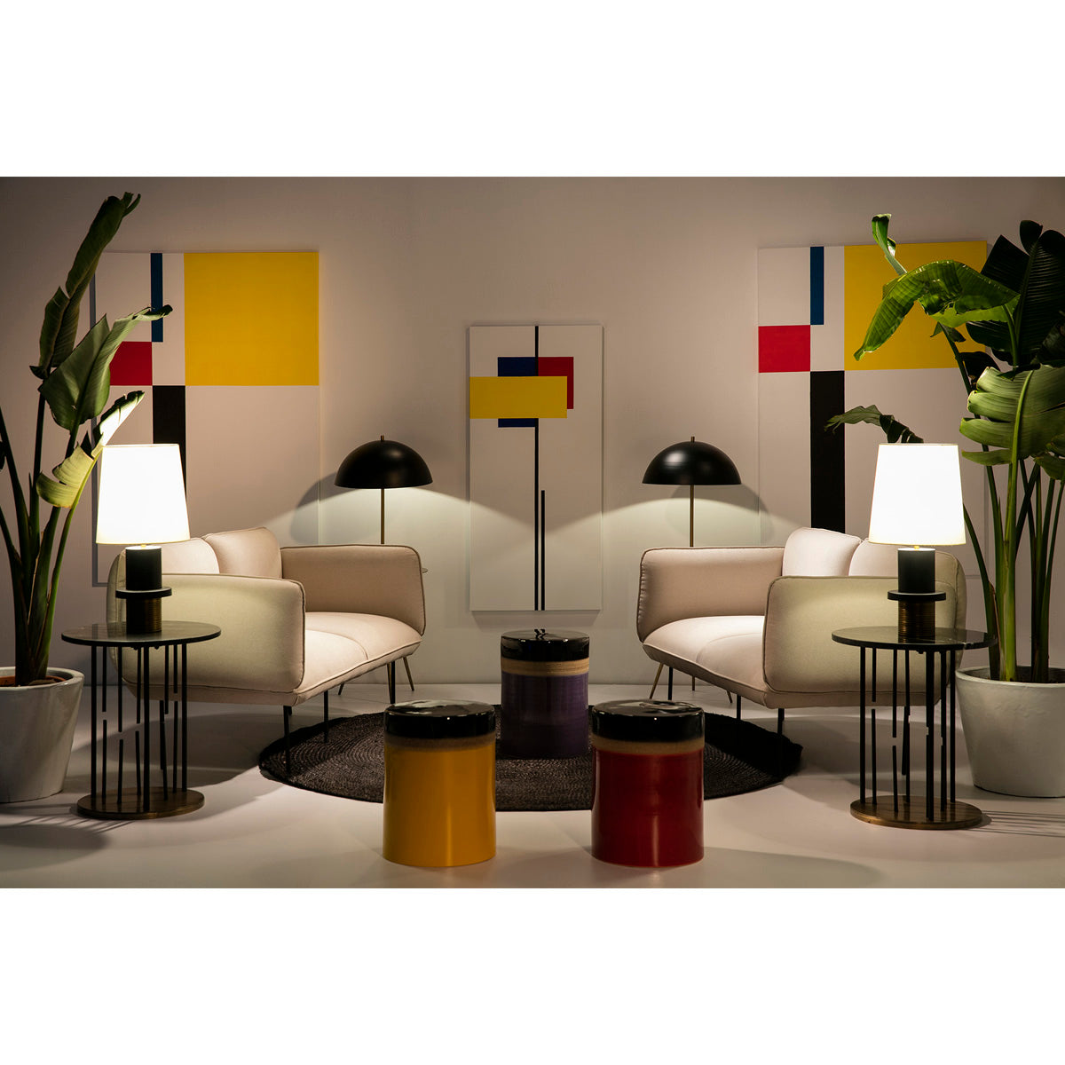 Set de 4 Ghivece din Ceramica Alba Thai Natura