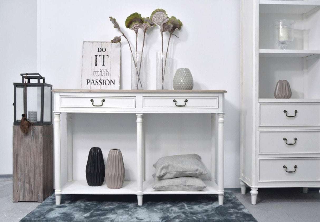 Consola Stil Provensal Alb cu Blat Maroniu Livin Hill