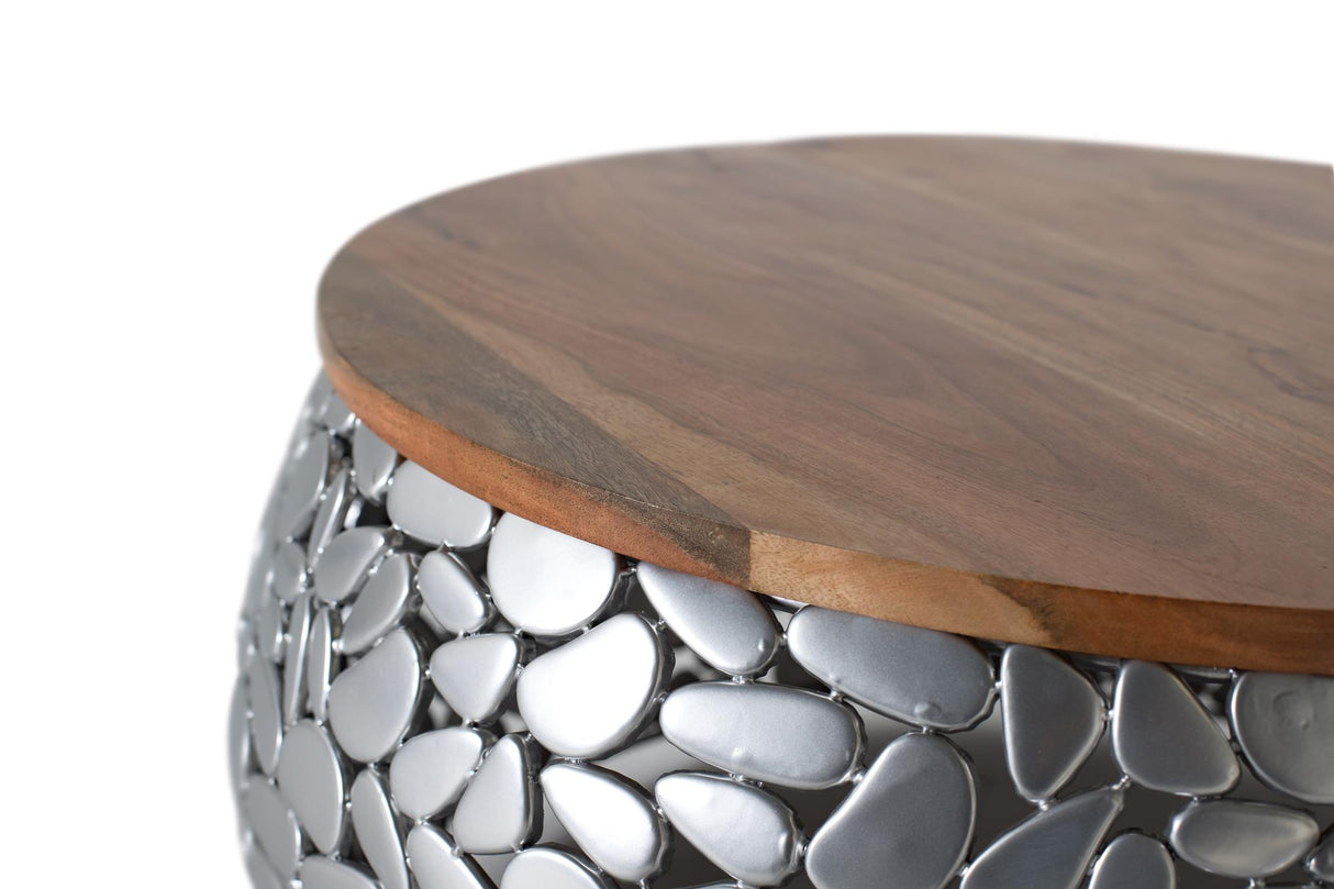 Set 2 Mese de Cafea din Lemn de Mango si Aluminiu Giner y Colomer