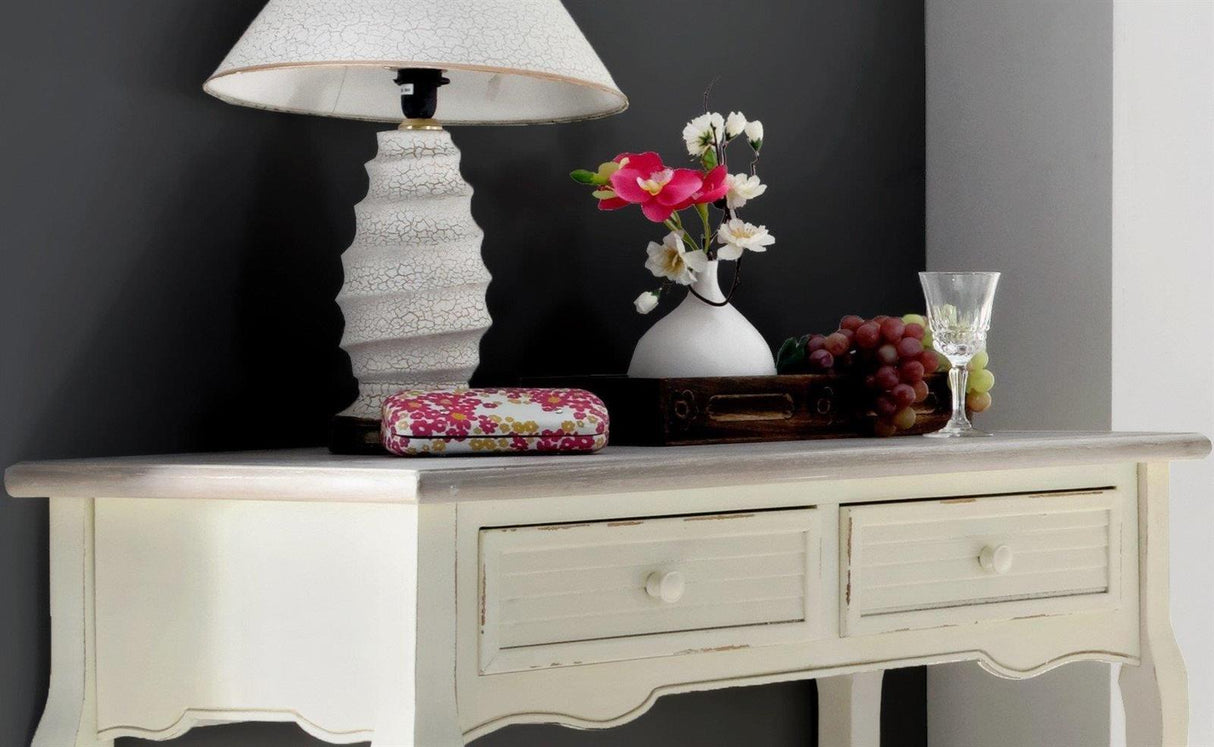 Consola Pictata in Stilul Provence cu Doua Sertare Livin Hill