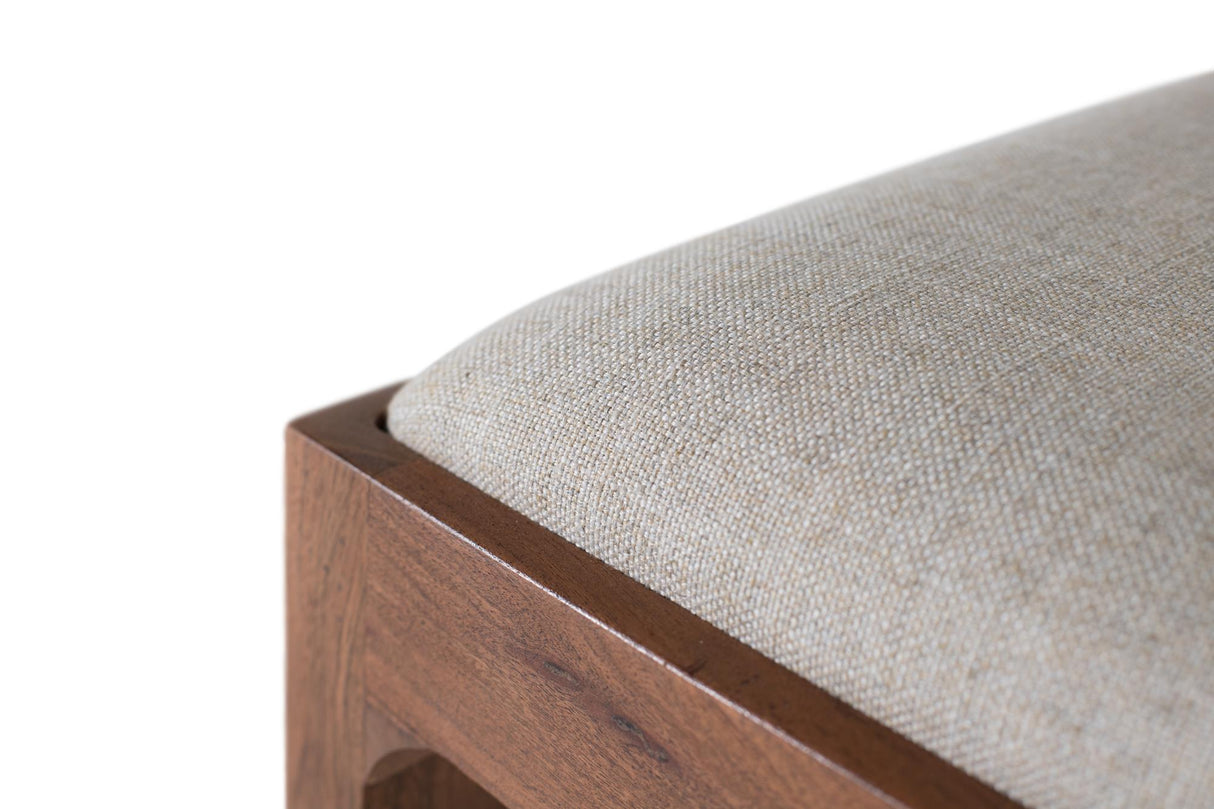 Set 2 Scaune din Lemn de Acacia Tapitate cu Material Textil Bej Giner y Colomer