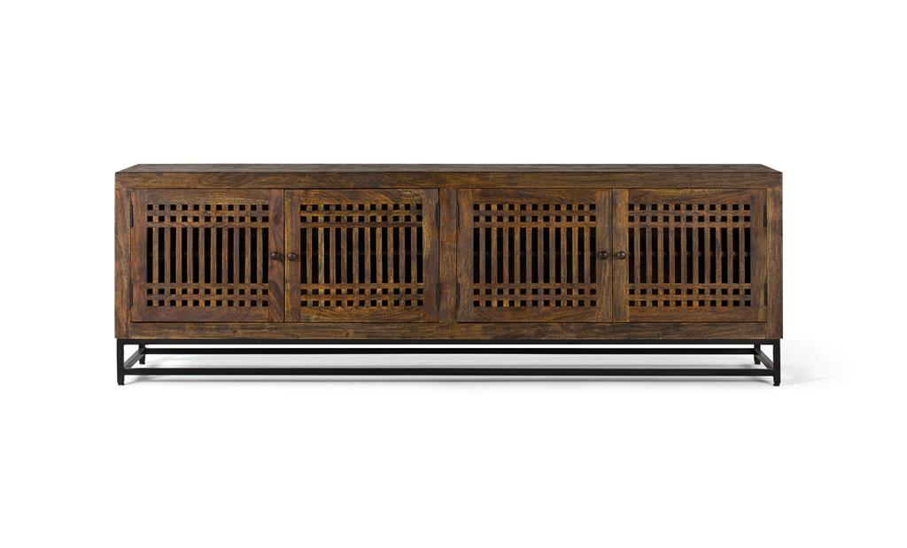 Comoda TV din Lemn de Acacia cu Baza Metalica Giner y Colomer