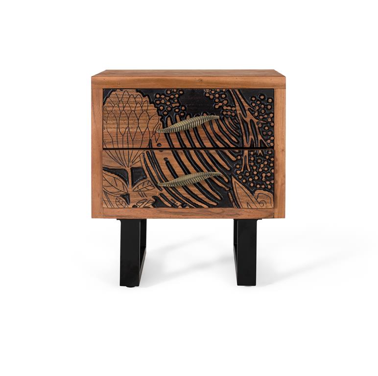 Noptiera din Lemn de Acacia cu Picioare din Metal Giner y Colomer