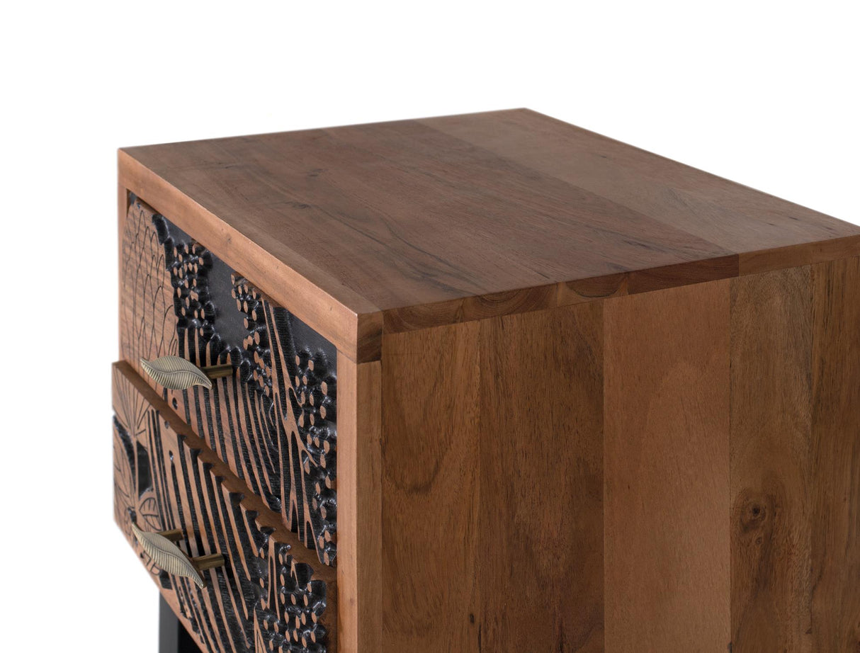 Noptiera din Lemn de Acacia cu Picioare din Metal Giner y Colomer