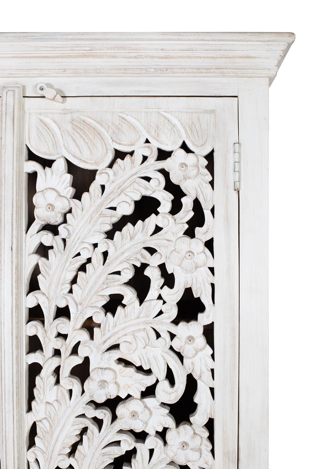 Dulap din Lemn de Mango cu 2 Usi Sculptate Manual Giner y Colomer