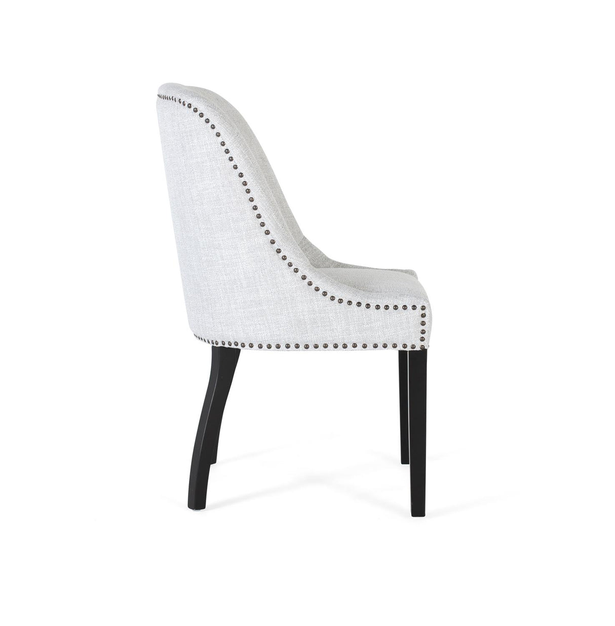 Set 2 Scaune Tapitate cu Stofa Gri si Picioare din Lemn Giner y Colomer