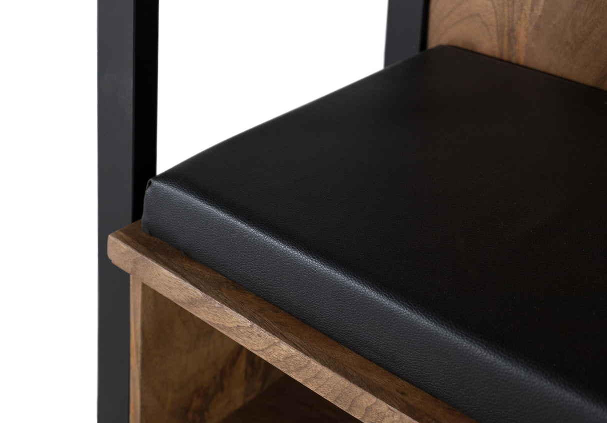 Cuier pentru Haine cu Scaun Tapitat din Lemn Mango si Metal Giner y Colomer