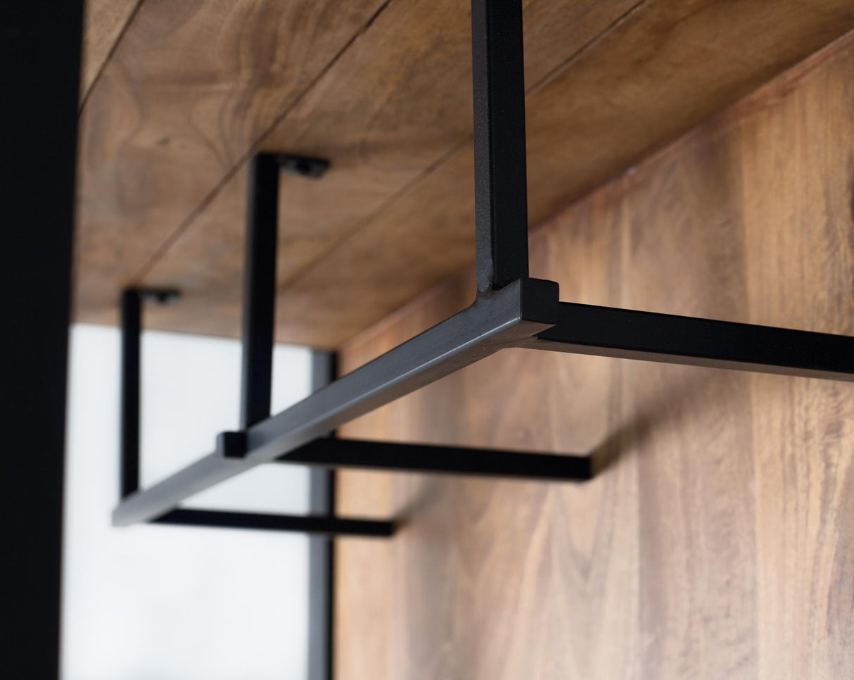 Cuier pentru Haine cu Scaun Tapitat din Lemn Mango si Metal Giner y Colomer