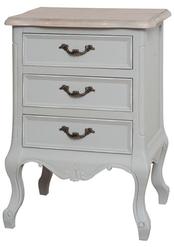 Noptiera Provence cu Picioare Sculptate si Manere Bronz Livin Hill