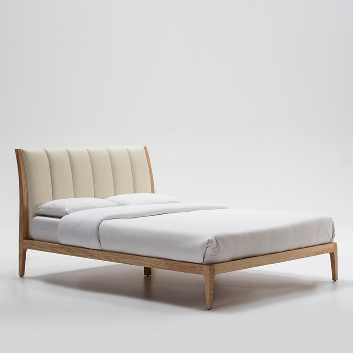 Pat Lemn de Frasin cu Tapiterie din Piele Ecologica Thai Natura